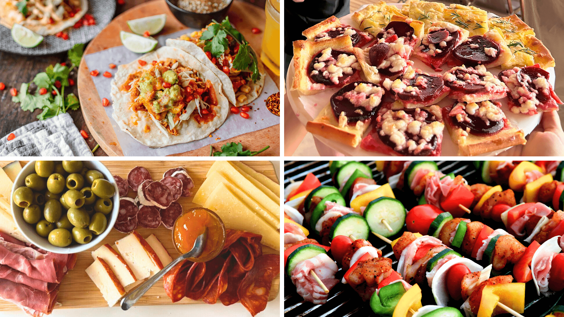 Läckra och smakrika rätter – tacos, BBQ, tilltugg & charkbricka